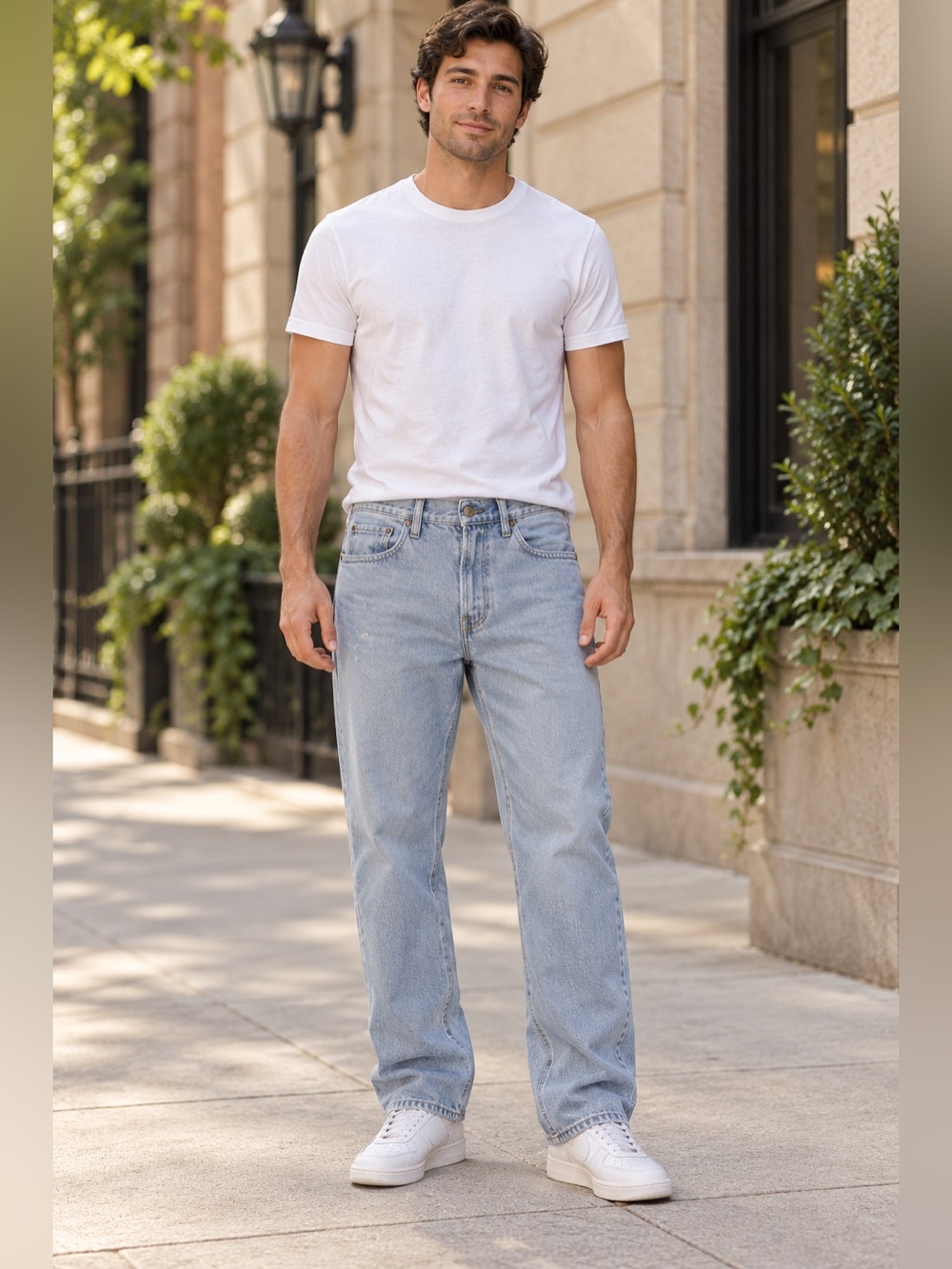 Abercrombie & Fitch men’s loose light wash jeans 32W x 34L